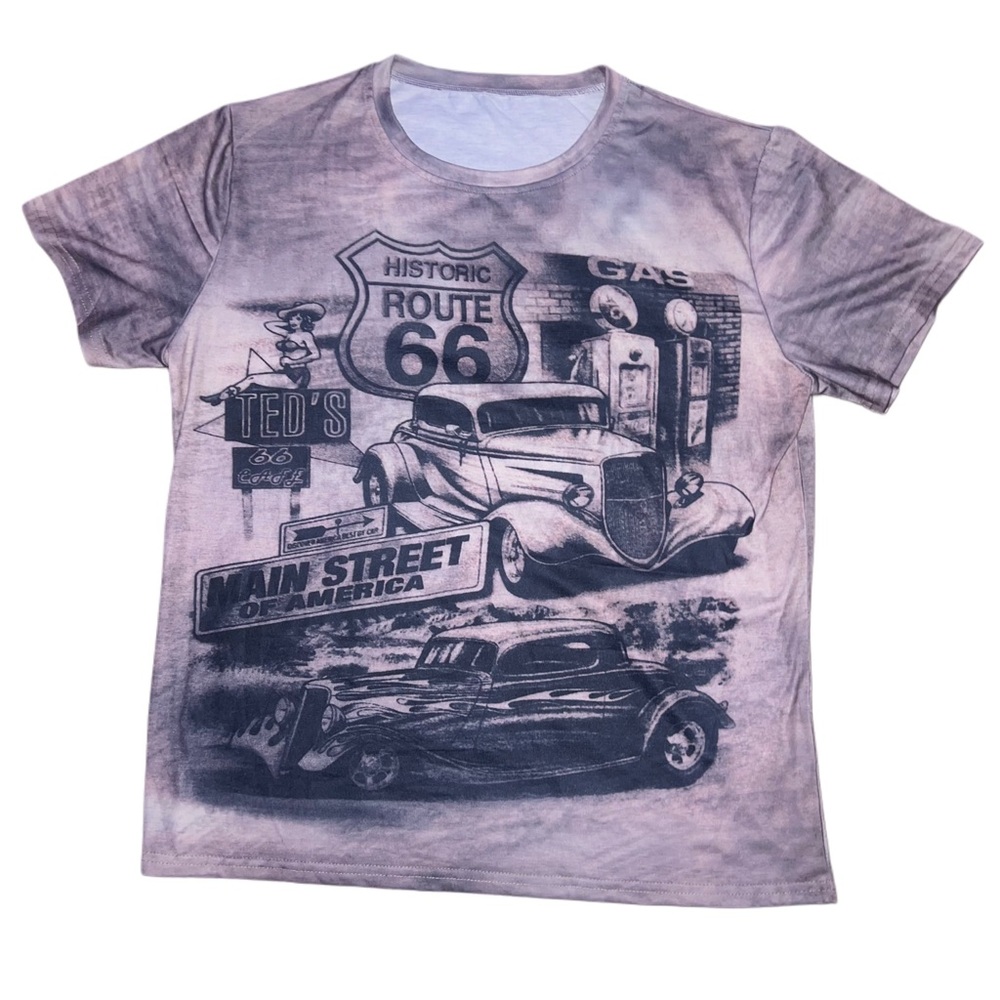 Classic Muscle Car Route 66 Tee